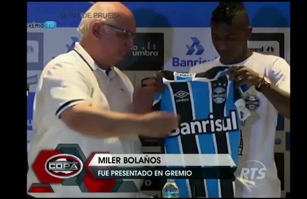Miler Bolaños es presentado en Gremio de Porto Alegre